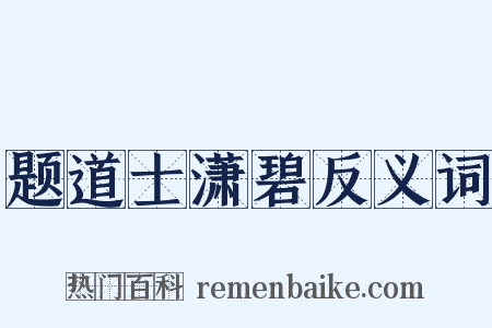 题道士潇碧反义词是什么意思的图片